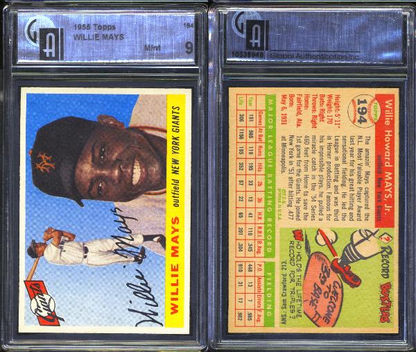 1955 Topps #194 Willie Mays GAI 9 MINT