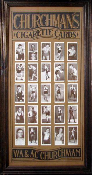 1938 W.A. and A.C. Churchmans Framed Boxing Display with (25) Cards