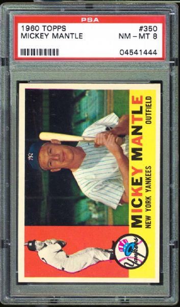 1960 Topps #350 Mickey Mantle PSA 8 NM/MT