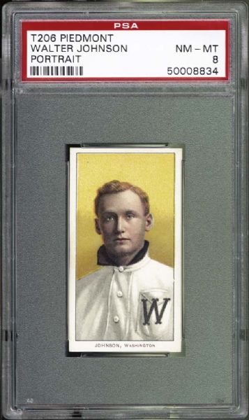 1909-11 T206 Piedmont Walter Johnson "Portrait" PSA 8 NM/MT