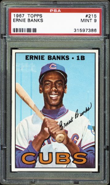 1967 Topps #215 Ernie Banks PSA 9 MINT