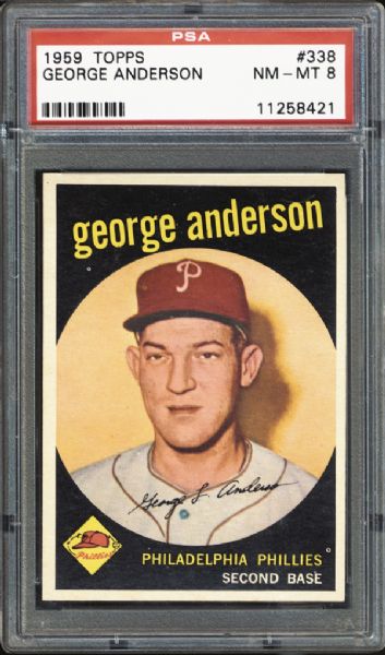 1959 Topps #338 George Anderson PSA 8 NM/MT