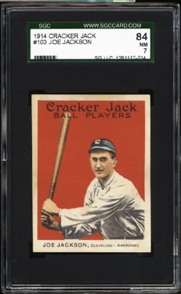 1914 Cracker Jack #103 Joe Jackson SGC 84 NM 7