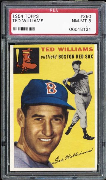 1954 Topps #250 Ted Williams PSA 8 NM/MT