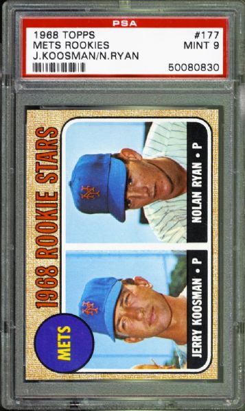 1968 Topps #177 Mets Rookies Koosman/Ryan PSA 9 MINT