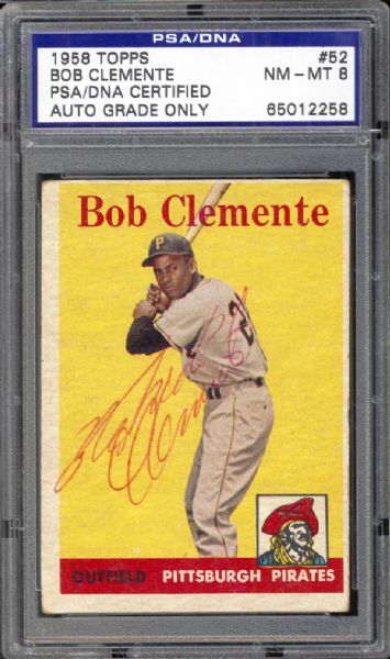 1958 Topps #52 Bob Clemente PSA/DNA Certified PSA 8 NM/MT