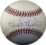 Extraordinary Babe Ruth Single Signed OAL Ball
