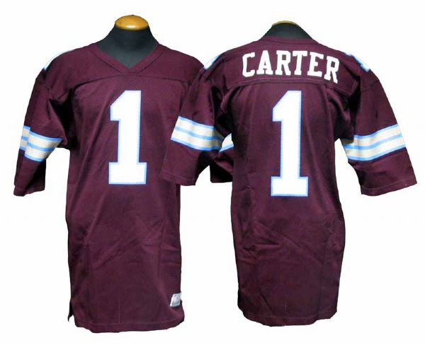 1990s Anthony Carter Michigan Panthers USFL Game-Used Home Jersey
