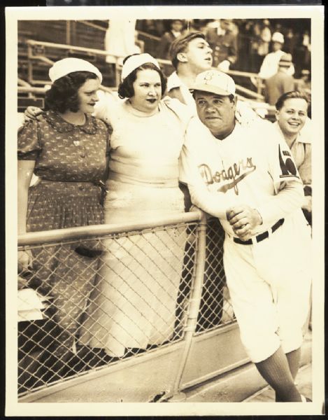 1938 Babe Ruth with Wife and Daughter Type 1 Photograph
