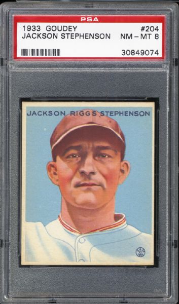 1933 Goudey #204 Jackson Stephenson PSA 8 NM/MT