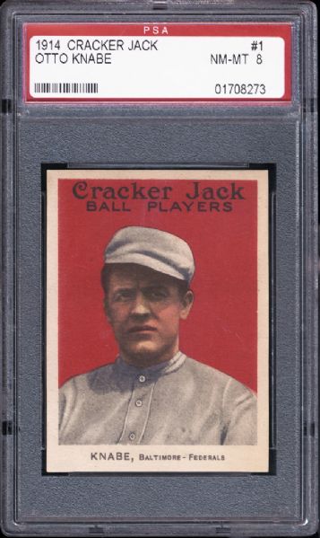 1914 Cracker Jack #1 Otto Knabe PSA 8 NM/MT