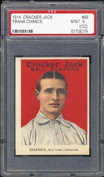 1914 Cracker Jack #99 Frank Chance PSA 9 (OC) MINT