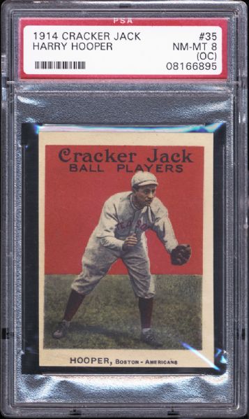 1914 Cracker Jack #35 Harry Hooper PSA 8 NM/MT (OC)