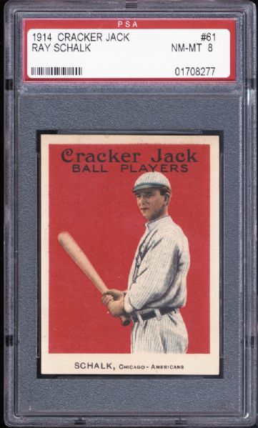 1914 Cracker Jack #61 Ray Schalk PSA 8 NM/MT