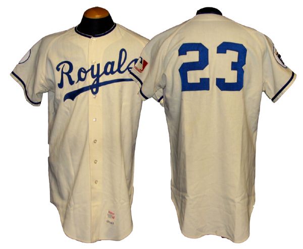 1969 Don OReiley Kansas City Royals Game-Used Home Jersey With 100th Anniversary Patch