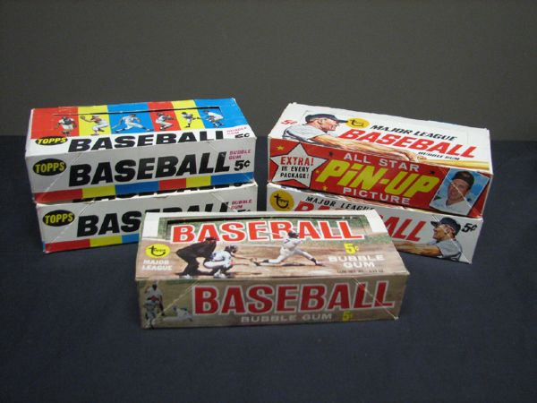 Group of 5 1960s Topps 5 Cent Display Boxes