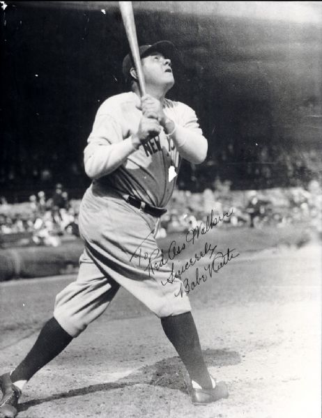 Exceptionally High Grade Babe Ruth Photograph Inscribed to Former Teammate PSA/DNA 10