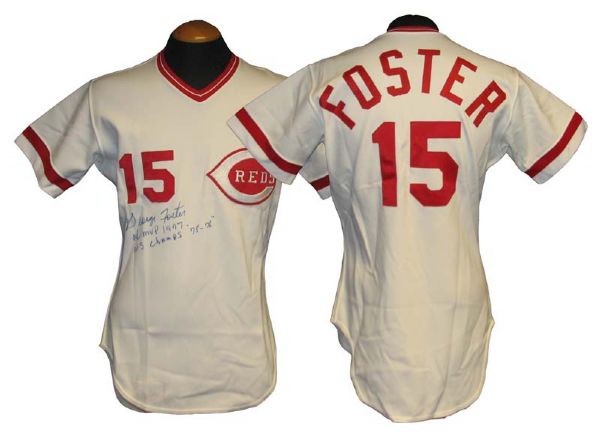 1980s George Foster Cincinnati Reds Game-Used Signed Jersey