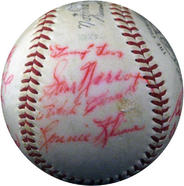 1958 Pittsburgh Pirates Team-Signed Ball with Roberto Clemente LOA PSA/DNA
