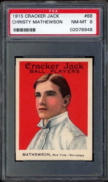 1915 Cracker Jack #88 Christy Mathewson PSA 8 NM/MT