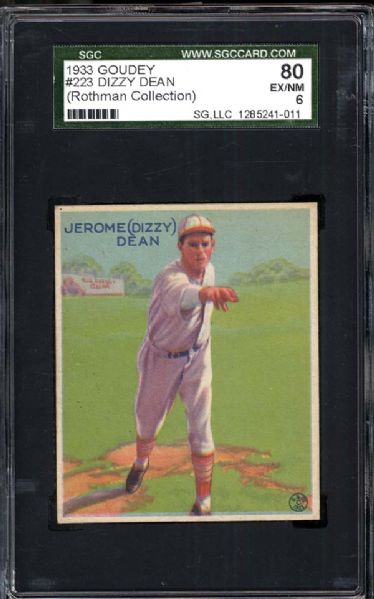 1933 Goudey #223 Dizzy Dean SGC 80 EX/NM 6