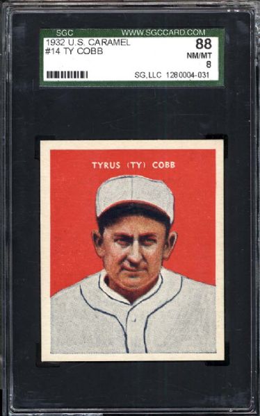 1932 U.S. Caramel #14 Ty Cobb SGC 88 NM/MT 8