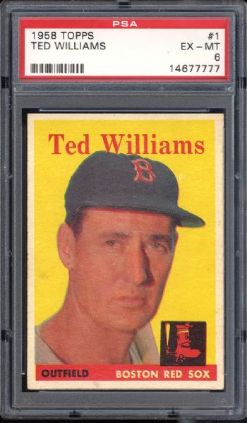 1958 Topps #1 Ted Williams PSA 6 EX/MT