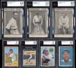 1948-76 Baseball Star Card Group of (24) Different All BVG Graded