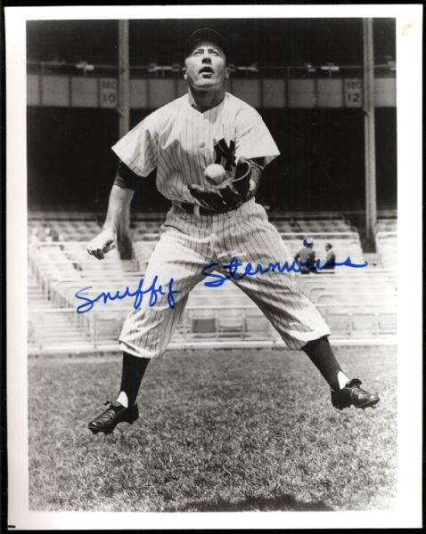 Snuffy Stirnweiss 8x10 Photo "Autographed" by Mickey Mantle JSA Authenticated