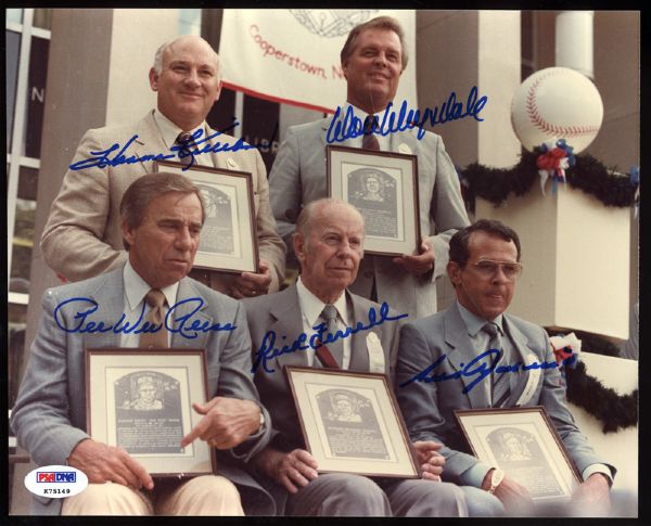 1990s Hall of Fame Autographed Photo with 5 Signatures LOA PSA/DNA