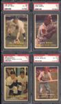 1957 Topps Hall of Fame Group of (4) All PSA Graded with Aaron