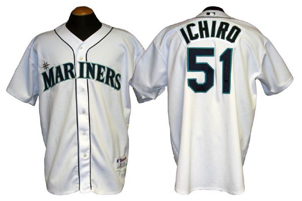 2001 Ichiro Seattle Mariners Game-Used Rookie Season Jersey
