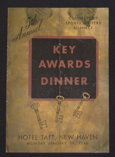 1946 Multi-Signed Awards Dinner Program with Ed Walsh