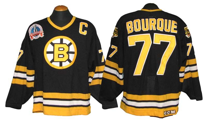 1990-91 Ray Bourque Game Worn and Signed Jersey. Hockey