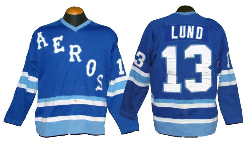 Lot Detail - 1970s Larry Lund Houston Aeros WHA Game-Used Jersey