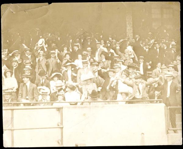 1911 Crowd Reacts to Joe Jackson Crossing Home Plate Type I Original Photo by Louis Van Oeyen