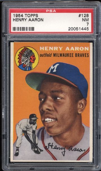 1954 Topps #128 Henry Aaron PSA 7 NM
