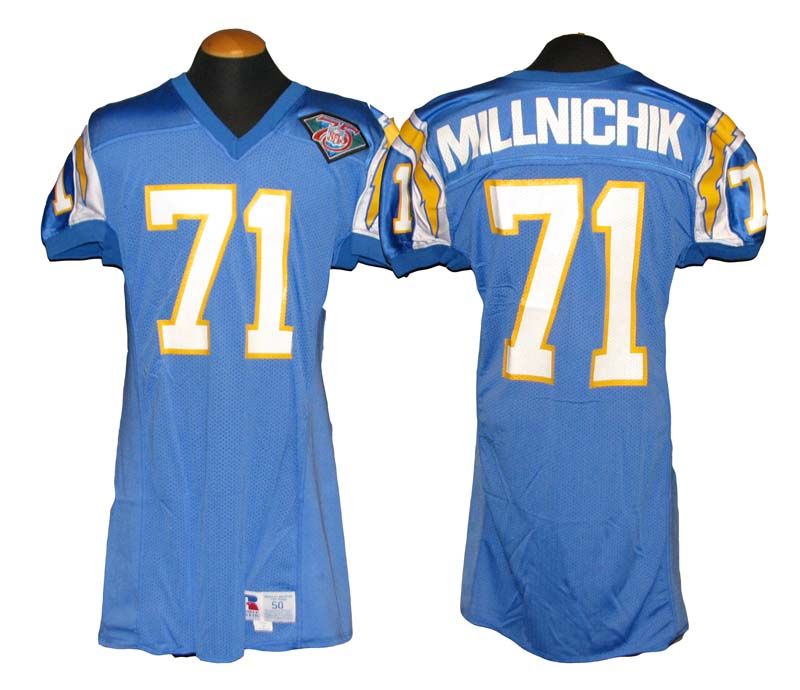 chargers game used jersey