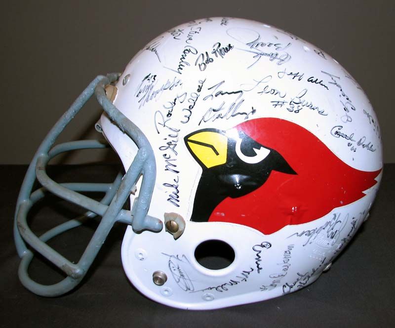 Lot Detail - 1972 St. Louis Cardinals Team-Signed Game-Used Football Helmet  with Larry Wilson and Rare Bobby Moore (Ahmad Rashad)