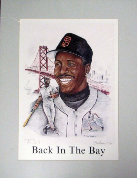 Barry Bonds Signed Lithograph by Artist Steve Hoskins Numbered 333/930