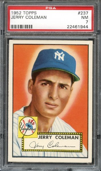 1952 Topps #237 Jerry Coleman PSA 7 NM