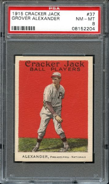 1915 Cracker Jack #37 Grover Alexander PSA 8 NM/MT