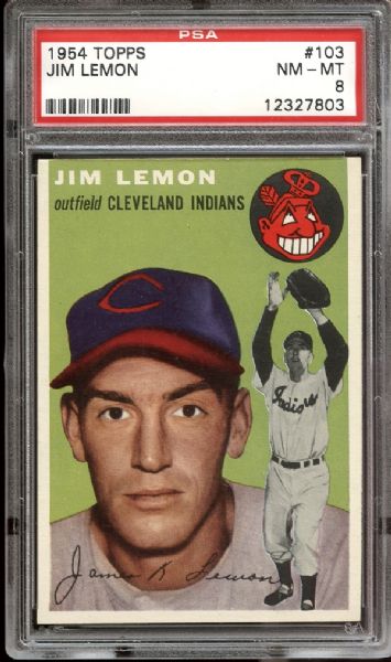1954 Topps #103 Jim Lemon PSA 8 NM/MT