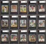 1950 Bowman Group of (15) All BVG Graded