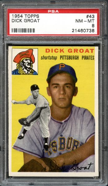 1954 Topps #43 Dick Groat PSA 8 NM/MT