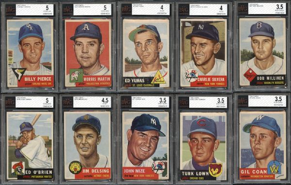 1953 Topps Group of (10) All BVG Graded