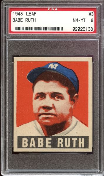 1948 Leaf #3 Babe Ruth PSA 8 NM/MT