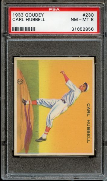 1933 Goudey #230 Carl Hubbell PSA 8 NM/MT