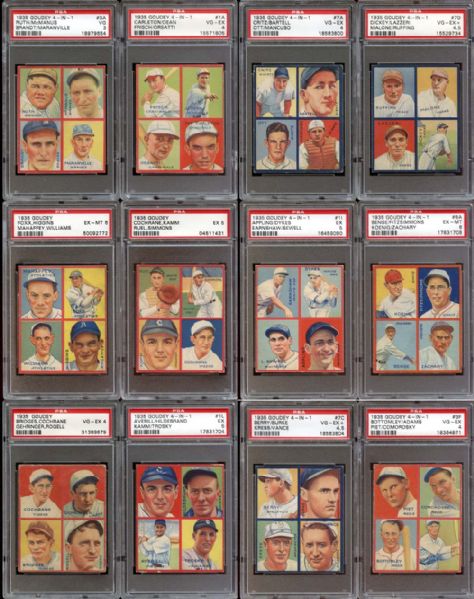 1935 Goudey 4-in-1 Complete Set All PSA Graded