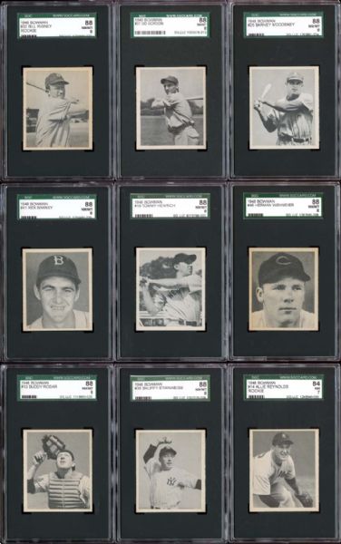 1948 Bowman Baseball High-Grade Group of (13) All SGC Graded